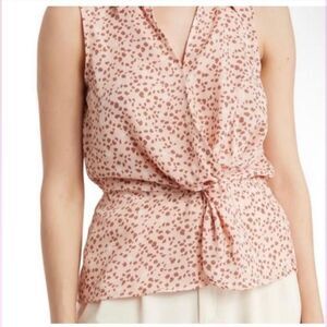 Pleione Pink Animal Print Sleeveless Blouse Size XL